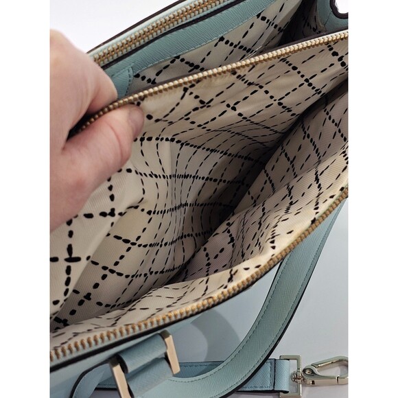 MW Kate Spade Lt Blue Saffiano Leather Large Loden Newbury Lane Handbag Purse - Picture 14 of 15